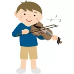 Violinista macho jugando