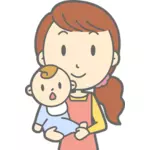 Mor och barn vektorbild
