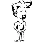 Image clipart vectoriel de l'homme aux cheveux hérissés
