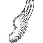Desenho de uma asa de pássaro mitológico