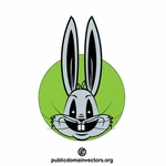 Testa di coniglio con orecchie lunghe