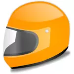 오렌지 자동차 경주 헬멧 벡터 그래픽