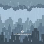 Déšť v městě vektorové ilustrace