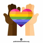 قوس قزح قلب رمز المثليين