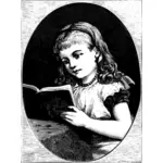 فتاة تقرأ كتاباً