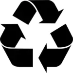 Recykling symbol sylwetka wektor clipart
