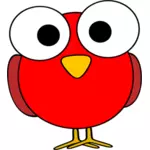 Červený velký eyed pták ilustrace
