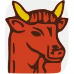 Vectorillustratie van stier met kleine hoorns