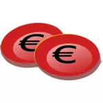 लाल यूरो सिक्के की छवि
