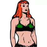 Tegneserie rødhåret kvinne