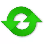 Vector tekening van groene vernieuwen pictogram