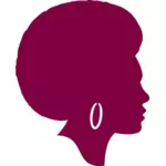 Afrikalı-Amerikalı kadın mor siluet