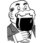 האיור וקטורית ג'נטלמן קומיקס עם כוס גדולה של בירה