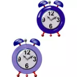 Graphiques de deux horloges anciennes de style violet