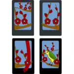 ناقلات قصاصة فنية من idyll الربيع على أربع بطاقات