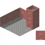 Grafikk av 3D på murstein chimeney