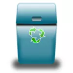 Eco albastru recycle bin pictograma vectorul ilustrare