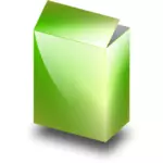 हरे बॉक्स में 3 डी वेक्टर छवि