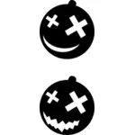 Halloween Kürbisse schwarz-weiß Vektor-ClipArts