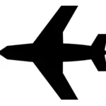 Sylwetka wektor obraz ikony samolotem