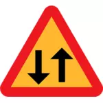 Две полосы дорожного движения знак векторного рисунка