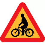 Illustrazione vettoriale di avvertimento roadsign pilota di moto
