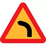 עיקול מסוכן תנועה שמאל סימן וקטור תמונה