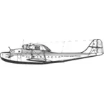 Martin M-130 flygbåt siluett