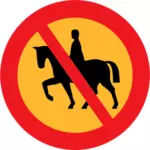 لا ركب أو يرافقه الخيول الطريق علامة على صورة ناقلات
