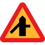 Interseção lado tráfego junção sinal vector ilustração