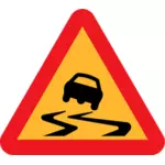 滑りやすい路面交通シンボル ベクトル画像