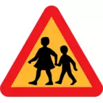 الأطفال عبور الطريق علامة رسم ناقلات