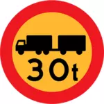 30 ton ciężarówki wektor znak drogowy
