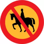 Ningún caballo montado o acompañado del vector muestra del camino