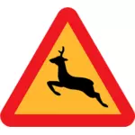 鹿交通标志矢量的警告