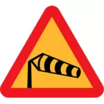 横風ベクトルの交通標識