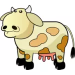 Kreslený kráva s hnědé skvrny vektorové ilustrace