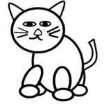 흑백 만화 고양이의 벡터 클립 아트