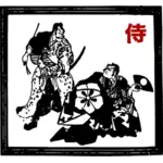 Samurajský bojovníci vektorový obrázek