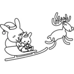 Santa bunny coloring sida vektor illustration