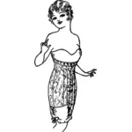 Signora saucy in un corsetto