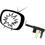 Zbraň a nefunkční TV