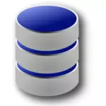 וקטור תמונה של סמל מסד הנתונים כחול ואפור