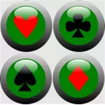 Vektör görüntü web hazır poker düğmeleri
