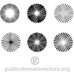 Formas de vetor radial de meio-tom