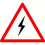 Vektorový obrázek elektřina nebezpečí znamení popisku