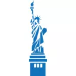 Статуя свободы синий силуэт векторное изображение