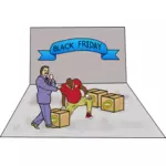Ilustração do vetor de compradores de sexta-feira pretos