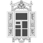 Vektorový obrázek typické sibiřský srub okna