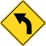 Tourner à gauche trafic roadsign image vectorielle